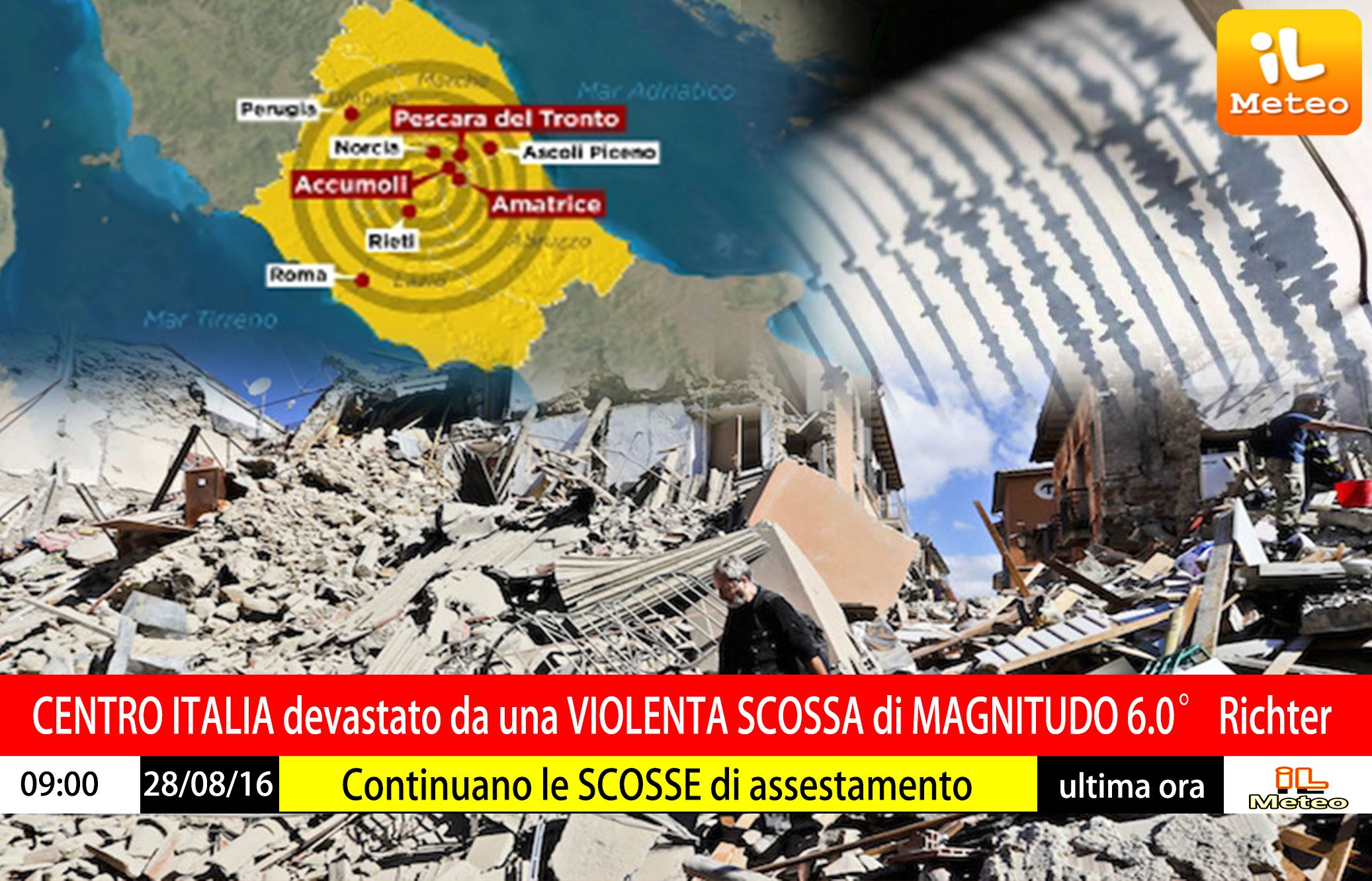 A tre anni dal sisma il centro Italia piegato dal terremoto ricorda le sue 249 vittime