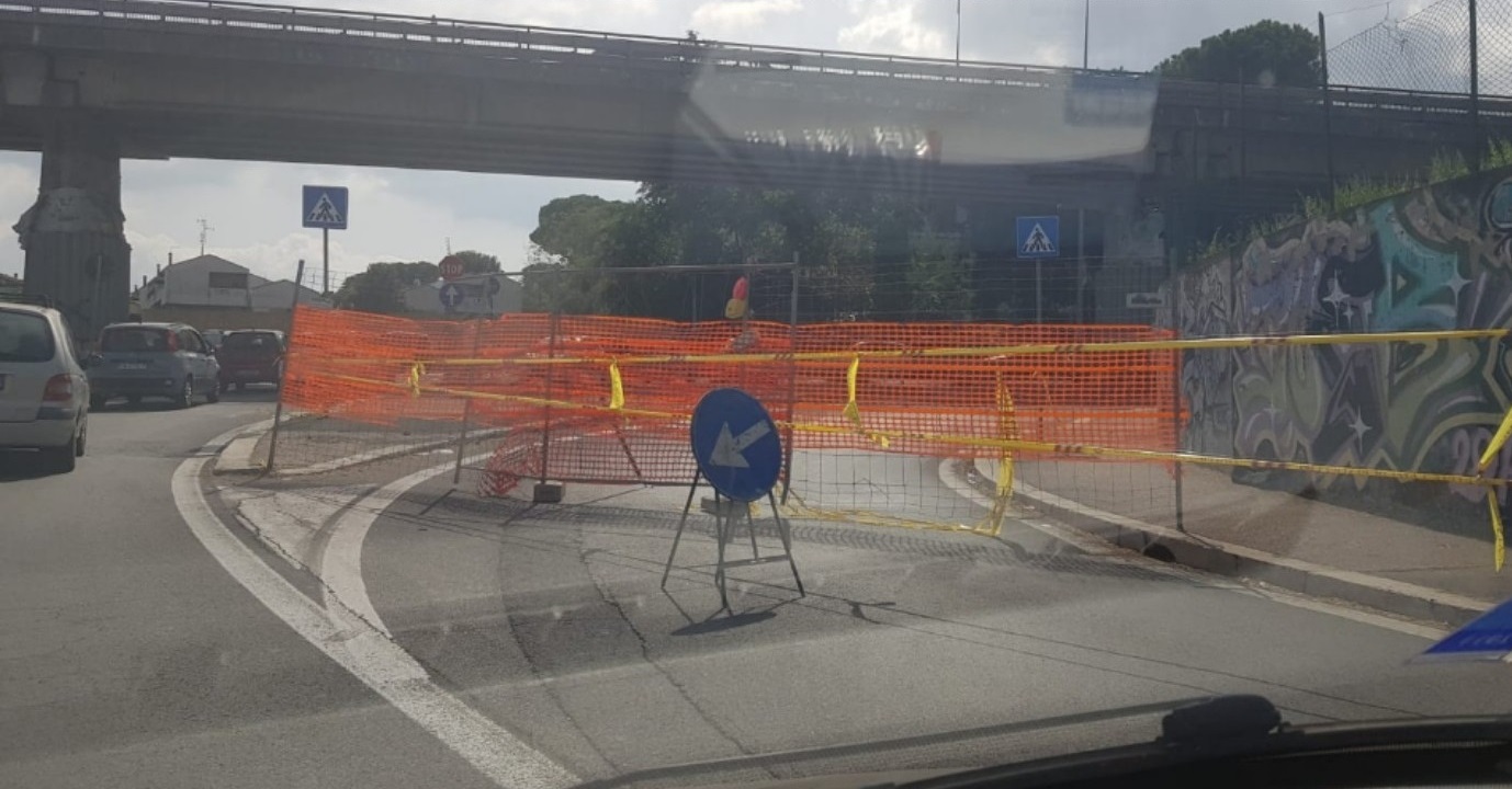 Chiuso il viadotto sulla via Casilina Grotte Celoni