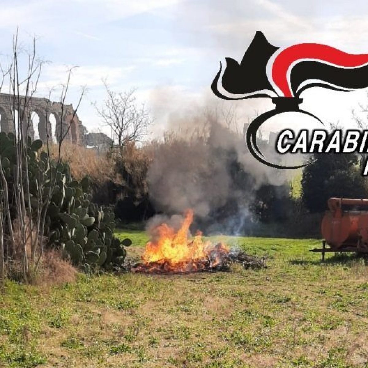 Bruciava rifiuti speciali nel Parco regionale dell’Appia Antica, arrestato