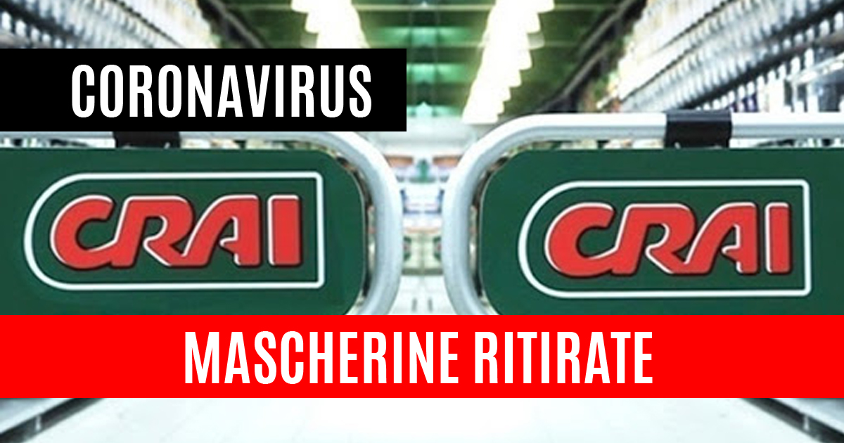 Il Gruppo Crai ritira dalla vendita nei suoi supermercati migliaia di mascherine