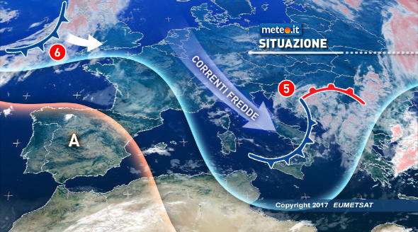 Soffio di venti artici sull’Italia. Da sabato temperature in picchiata di 10 gradi